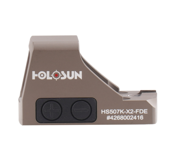 Holosun HS507K X2 FDE Pistol Red Dot 2 MOA dot + 32 MOA circle Shake Awake